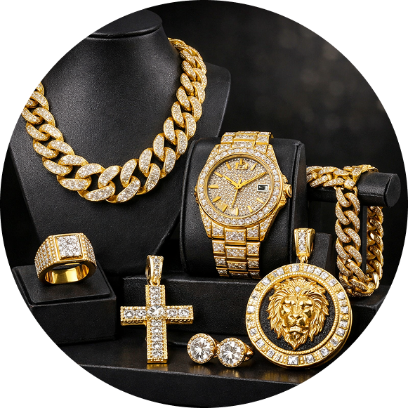 Gold Rings Display